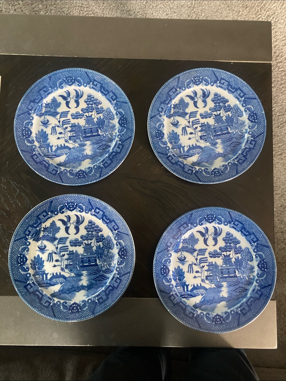Vintage Blue Plates from Japan